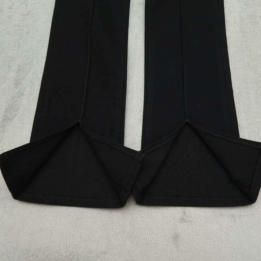 Express Jeans Womens Size 0 Black Skyscraper Mid-Rise Kick Split Hem 31" Inseam - Picture 2 of 16